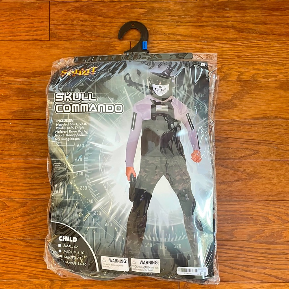 SPIRIT HALLOWEEN Skull commando Halloween Costume, size X-Large